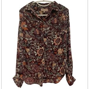 Philosophy Republic Clothing Floral Button Down Blouse Size Small